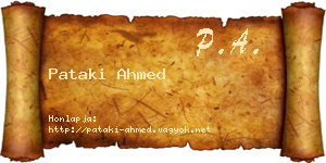Pataki Ahmed névjegykártya