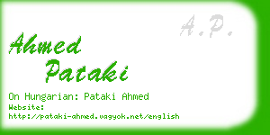 ahmed pataki business card